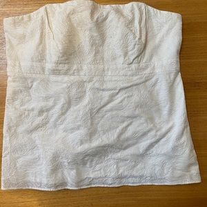 Lilly Pulitzer Embroidered White Tube Top Size 14